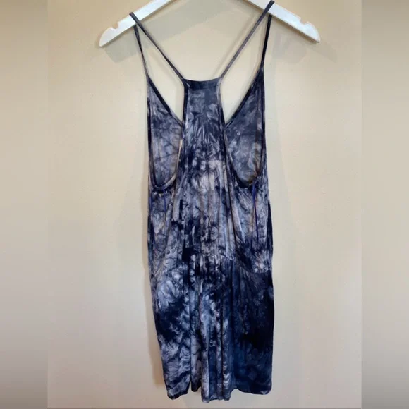 Francesca’s Blue Rain Tie Dye Romper NWT Large Pockets - Picture 5 of 6
